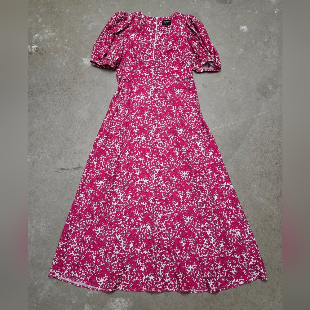 EUC J Crew Collection Pink and White Floral Maxi Dress - Picture 2 of 9